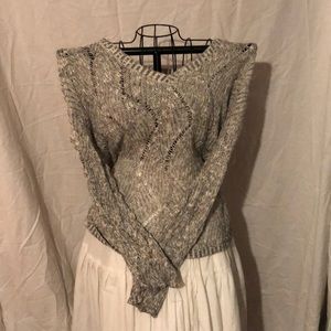Xl grey and white loose knit sweater